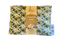 Grande Bouillotte Sèche Aux Graines De Lin Bio Motif Fleur Verte