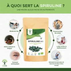Complément Alimentaire Bio à La Spiruline "énergie" 150 Comprimés -Boutique Ipheos 90c9b322ac597ecd87ee167d38514cf1 2 spiruline bio bioptimal complement alimentaire bcaa superaliment energie sport 65 proteines 17 phycocyanine certification ecocert bienfaits 2