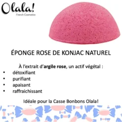 Lot De 5 éponges Konjac Et Support, Olala Cosmétics -Boutique Ipheos 9512ec34ea82fe3de9a5dc62036c720e pack 5 eponges konjac naturelles couleurs 3