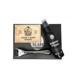 Coffret Accélérateur De Pousse De Barbe Et Beard Roller Et Savon Au Lait De Chèvre