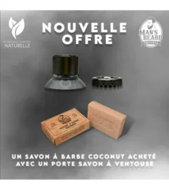 Duo Porte-savon Et Savon à Barbe Au Lait De Chèvre Senteur Coconut
