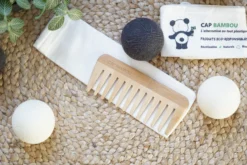 Peigne En Bambou Sans Manche Et Dents Larges