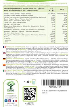 Spiruline Bio "énergie" Complément Alimentaire 1 200 Comprimés -Boutique Ipheos cae73103af492ac8c22b26d28dd9e709 6 spiruline bio 150 comprimes energie proteines bcaa fabrique en france amazon