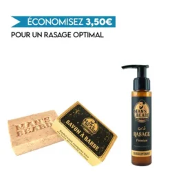 Pack Gel De Rasage Et Savon Solide Naturel à Barbe 100% Français