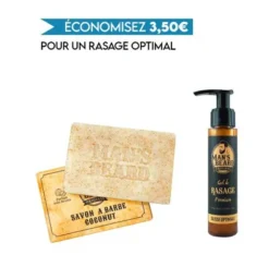 Coffret De Rasage Gel Et Savon Naturel à Barbe Senteur Coconut