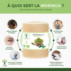 Moringa Bio "antioxydant" Complément Alimentaire Bio 200 Gélules -Boutique Ipheos e1b1cd324f592ffd9bc2043a490e4e6f a2 poudre de moringa bio bioptimal complement alimentaire oleifera fatigue vitamine a c e made in france bienfaits cheveux