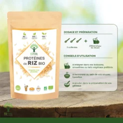 Complément Alimentaire "Protéine De Riz Bio " Sport 500g Ecocert -Boutique Ipheos e9c135451be0b673b11388590d0e6da8 5 proteine de riz bio bioptimal bcaa poudre de riz whey vegetale 100 pure 80 de proteines 12 de bcaa made in france conseil dutilisation