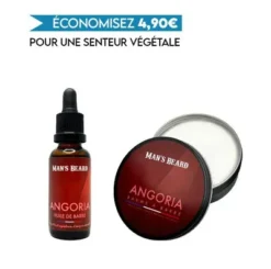 Duo Huile Et Baume à Barbe Parfum Angoria Cuir Ambré 100% Français