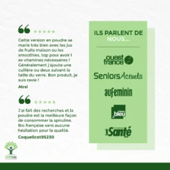 Spiruline Bio En Poudre"énergie" Complément Alimentaire 100g