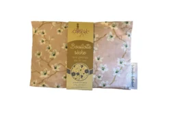 Grande Bouillotte Sèche Aux Graines De Lin Bio Motif "Fleur Rose"